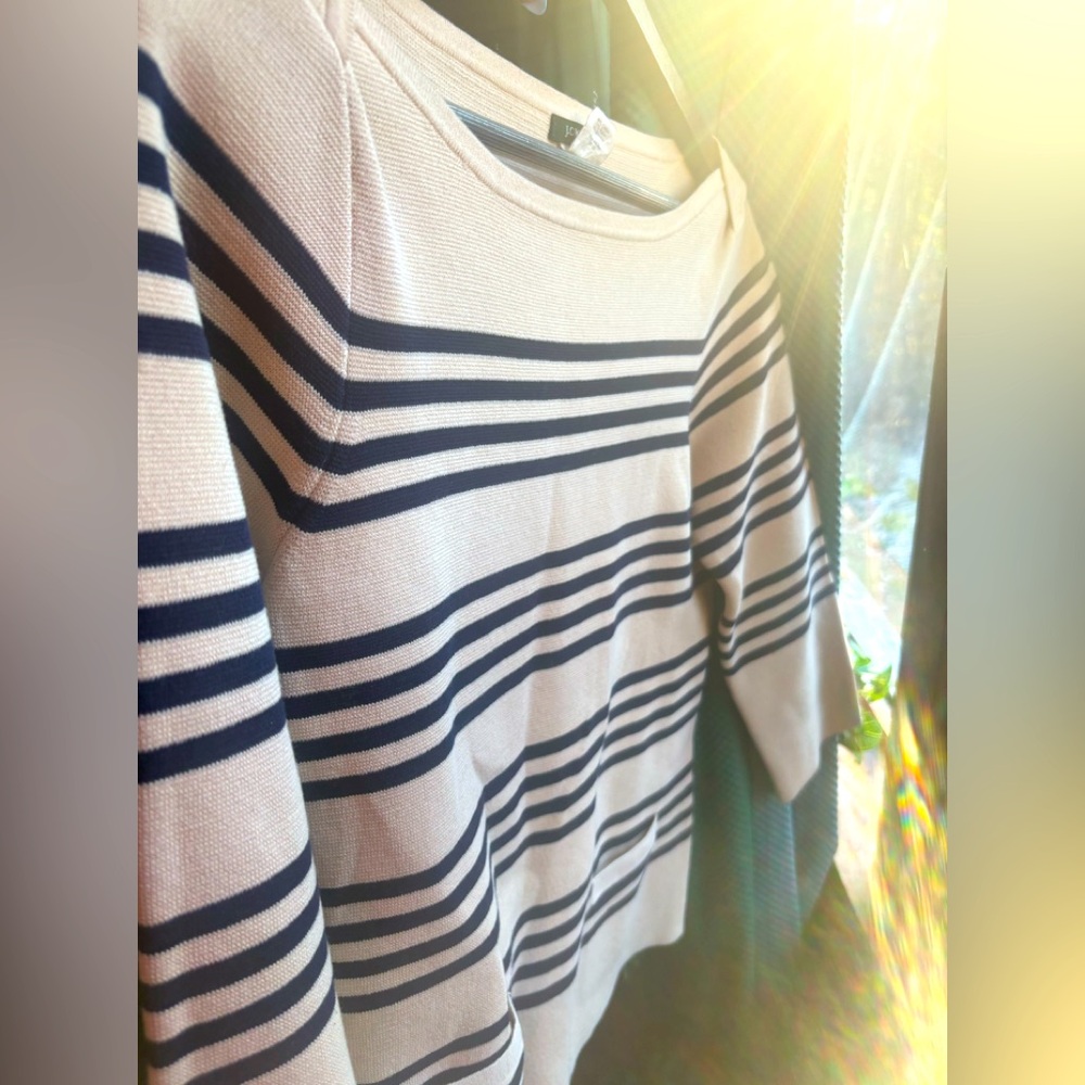 J Crew beige 80% cotton top
